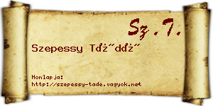 Szepessy Tádé névjegykártya